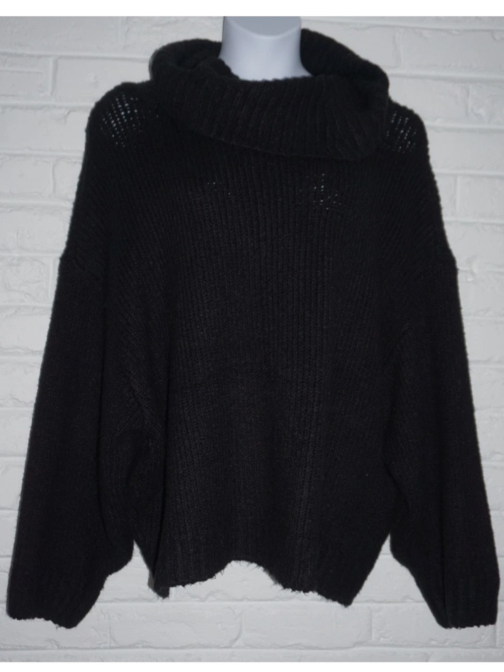 Pilcro Black Oversized Turtleneck Sweater Size: 3X Cozy
